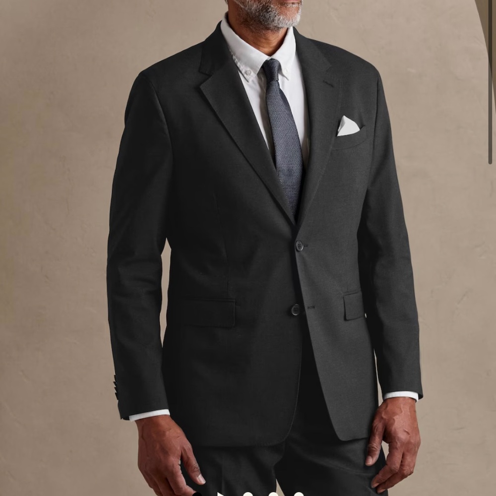 Banana Republic Modern Classic Heather Suit Jacket Charcoal Gray